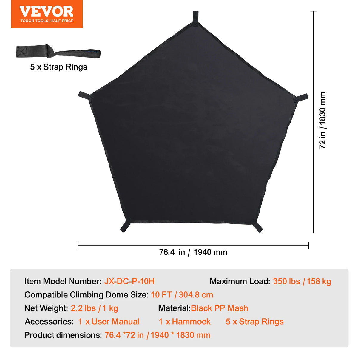SucceBuy Outdoor Climbing Dome With Hammock And Swing Playset