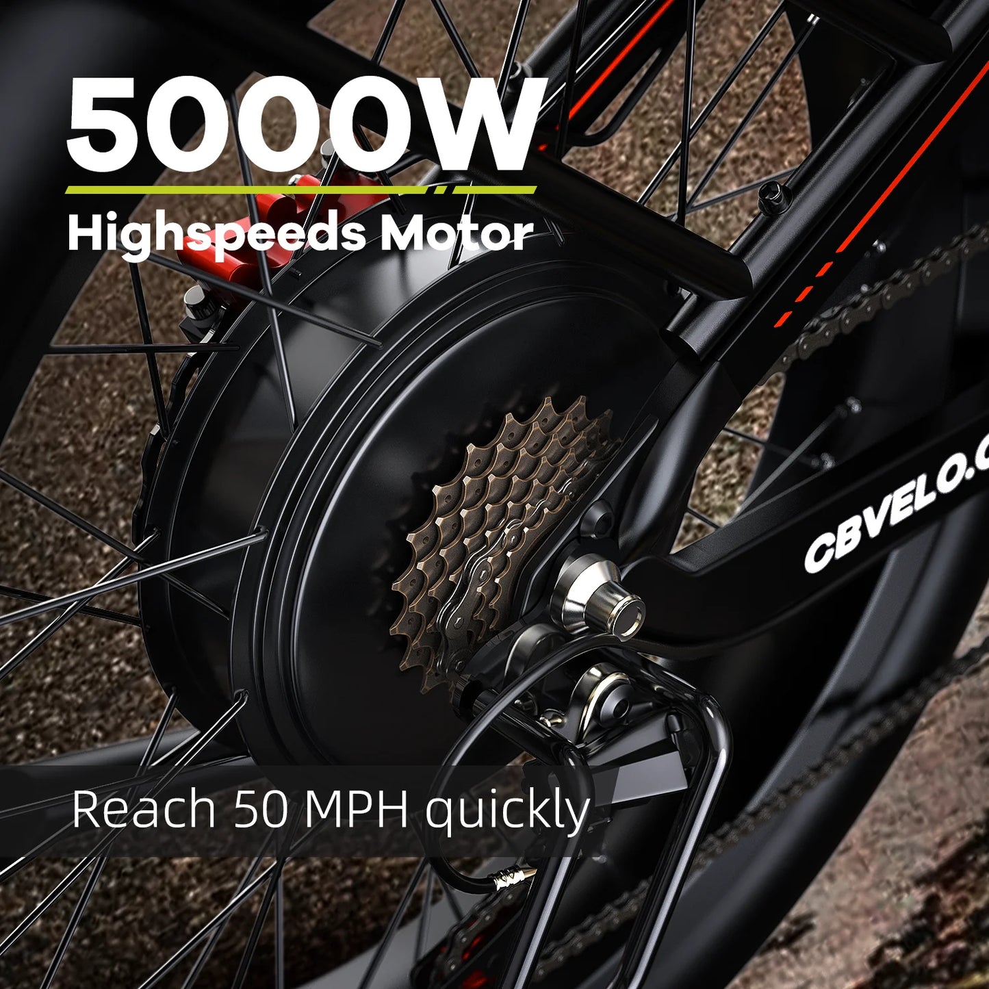 CBVELO 5000W Fat Tire Electric Bike With Long Range Battery