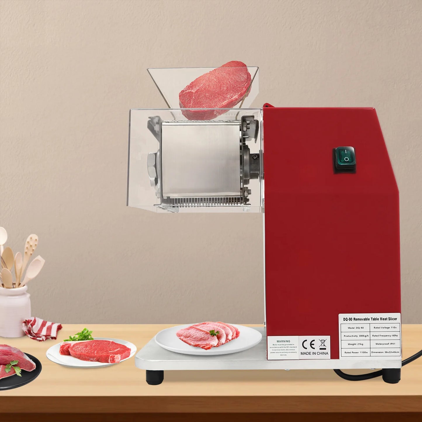 Commercial 1100W Electric Meat Cutter Slicer Shredding Machine