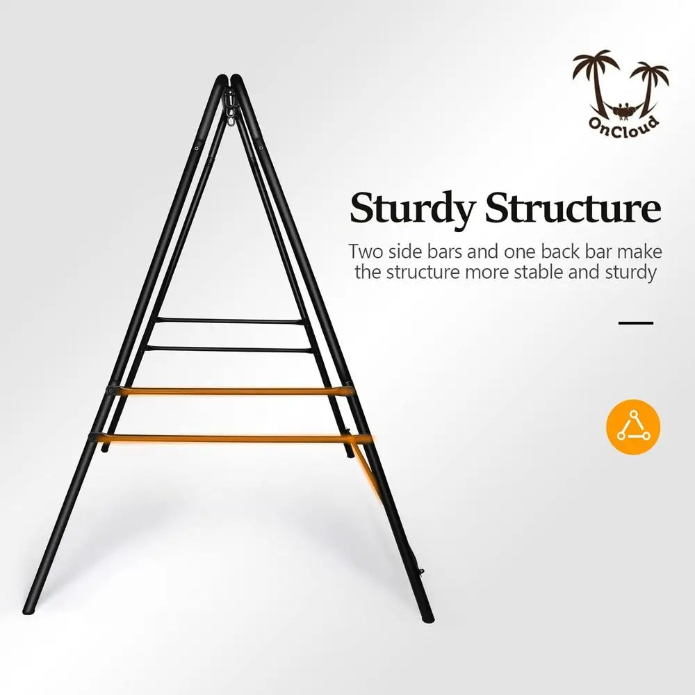 ONCLOUD Upgraded Hammock Chair Stand Metal Swing Stand e, Heavy Duty Steel Hammock Chair Stand Only or Porch, Backyard, Indoor o