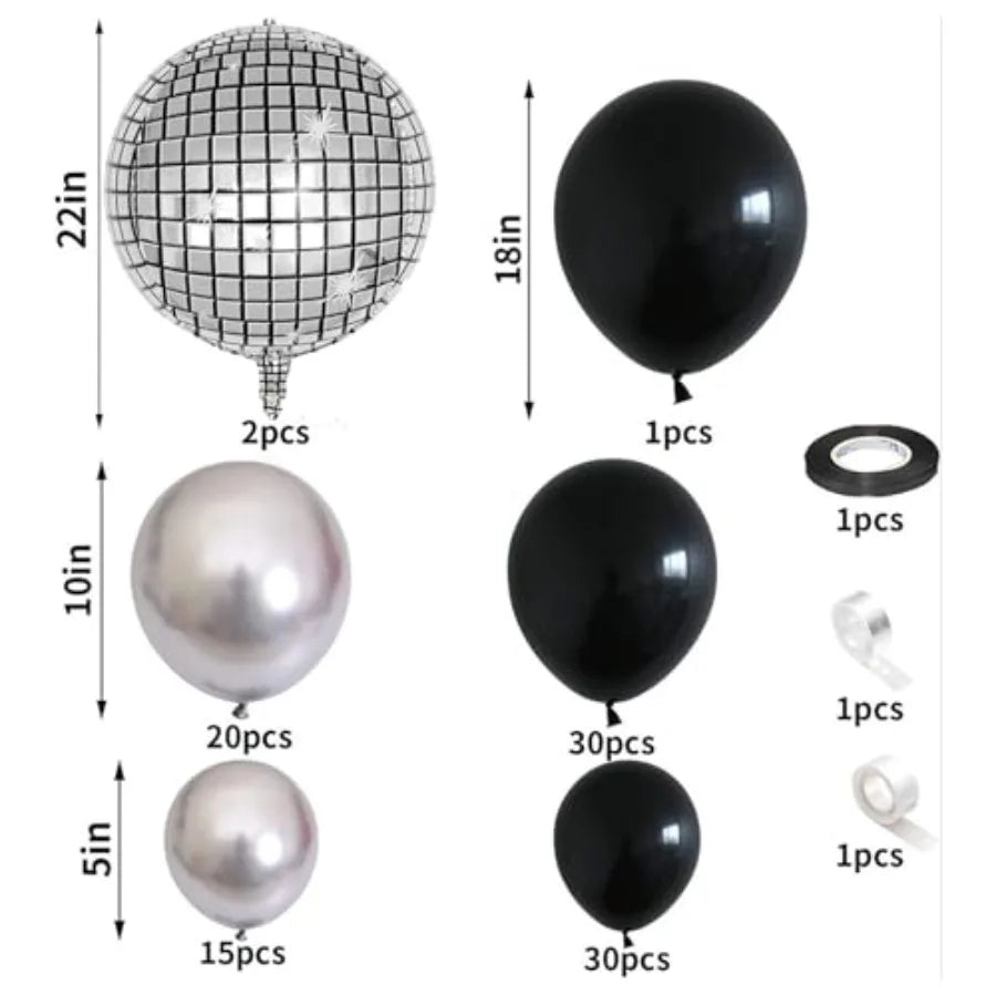 Disco Balloon Arch Kit For Birthday Party Foil Decorations