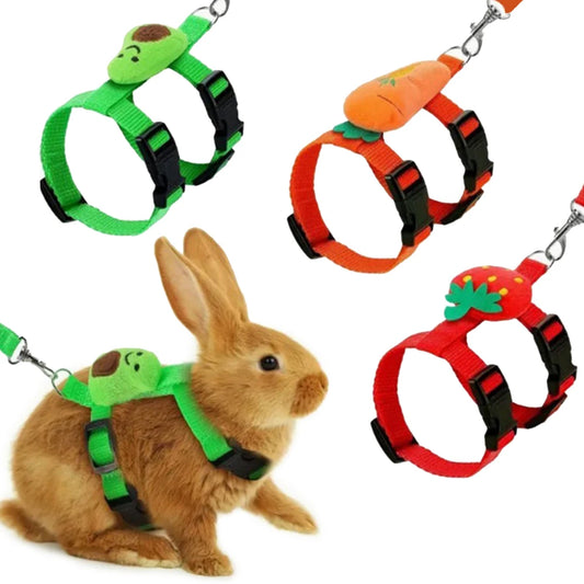 Adjustable Nylon Pet Harness And Leash Set For Small Animals