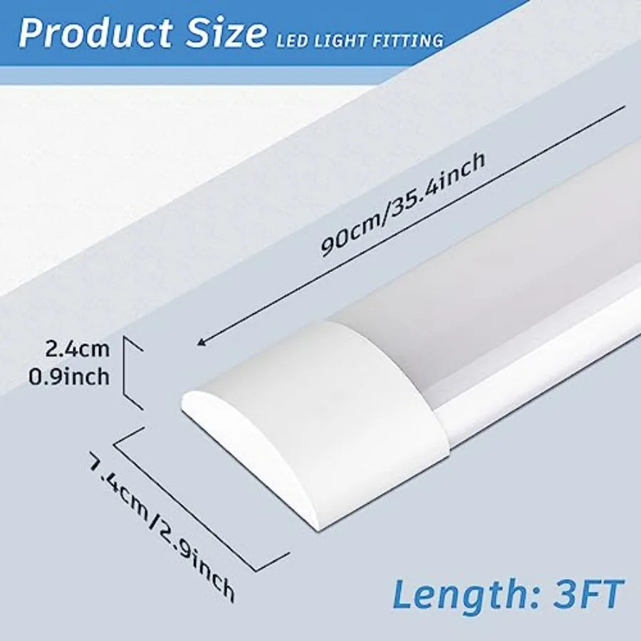 Solar Powered Smart LED Batten Light For Indoor Ceiling Mount