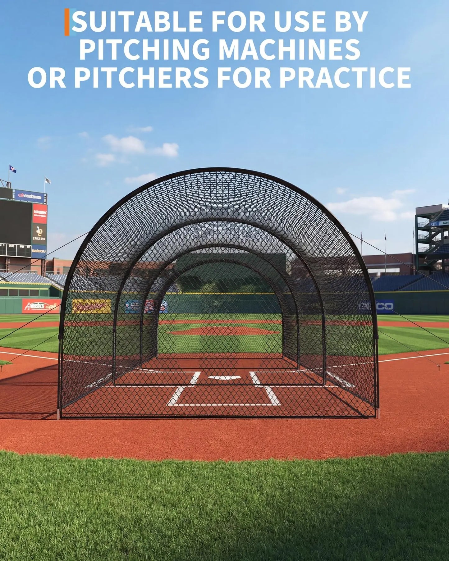 33Ft/22Ft Baseball Batting Cage, Baseball Training Equipment Netting Cages, with Frame & Net – Practice Hitting, Pitching & Golf in Backyard or Field