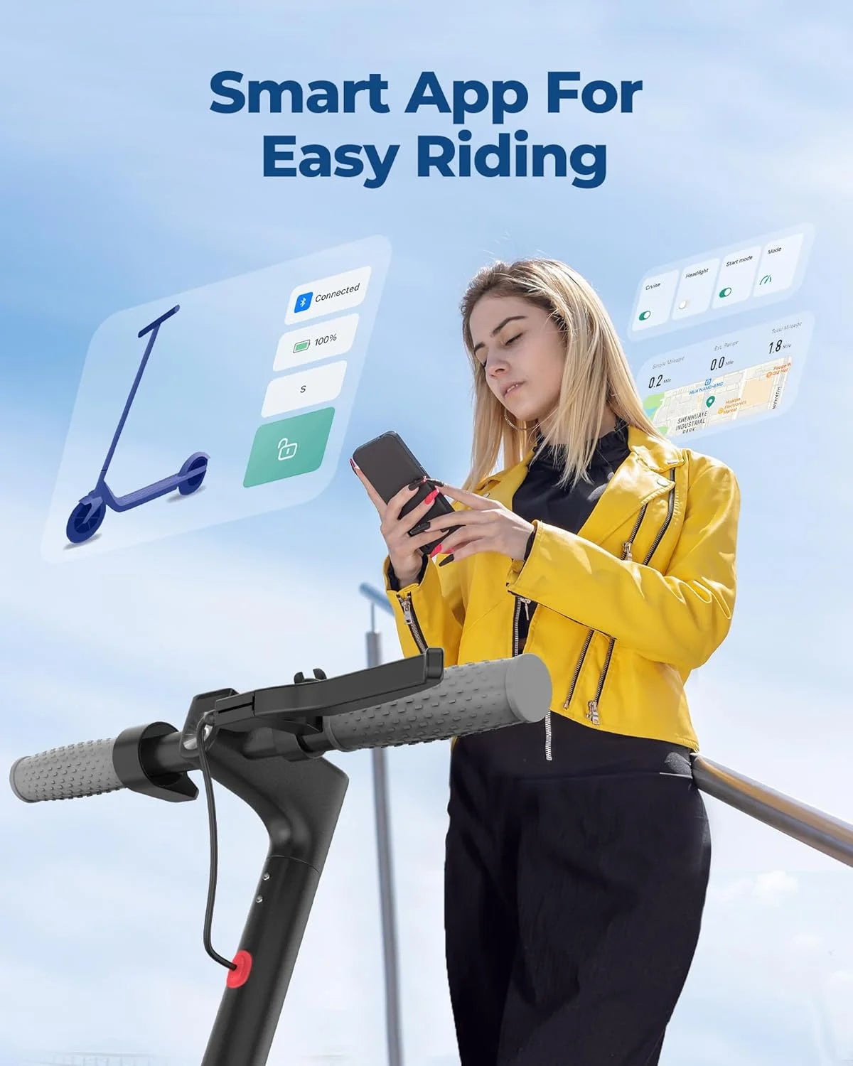 Aovopro Ap07 Electric Scooter Featuring App Control And Dual Suspension