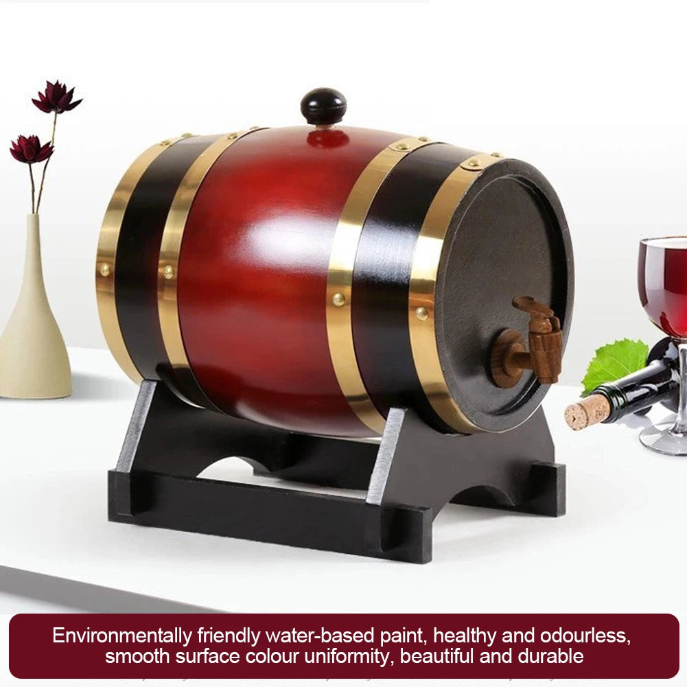 ATUOTIN Wooden Wine Storage Barrel With Faucet For Home Brewing