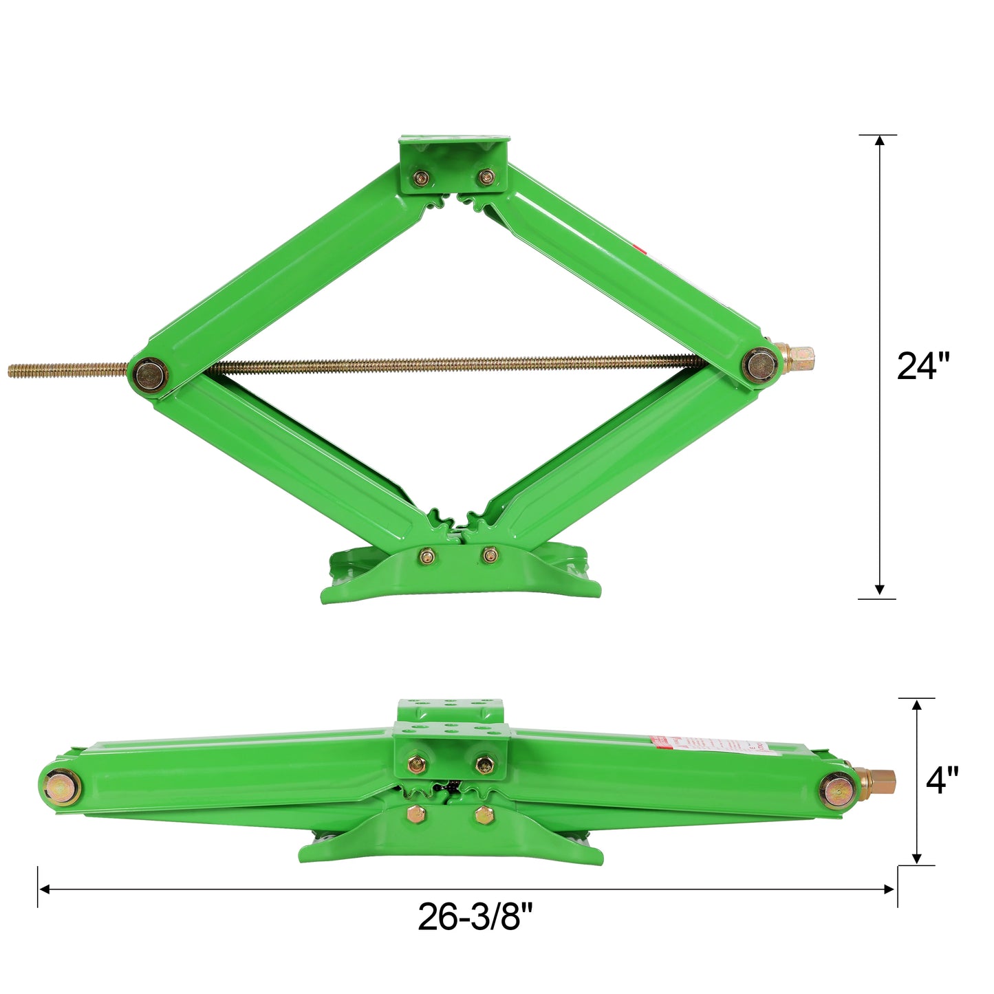 24" RV Scissor Stabilizer Jacks 5000 Lbs, Heavy Duty Trailer Leveling Jacks Set of 2, Universal Mount Camper Stabilizer with Crank Handle, Green