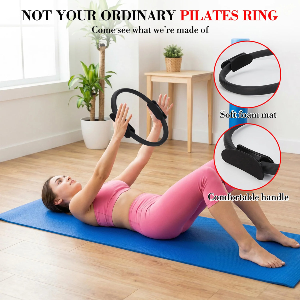 Complete Pilates Training Kit With Ring Exercise Ball And Bands