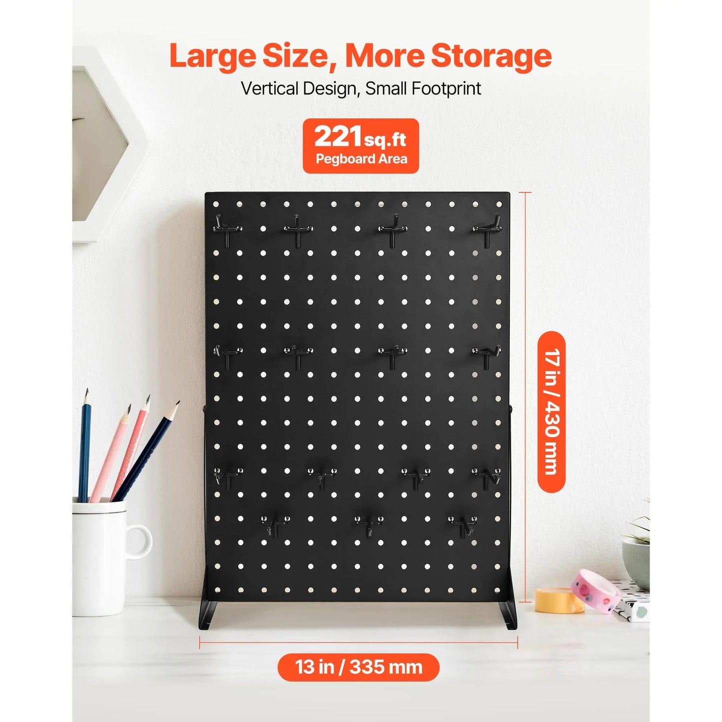 SucceBuy Steel Pegboard Display Stand With Hooks For Retail Space