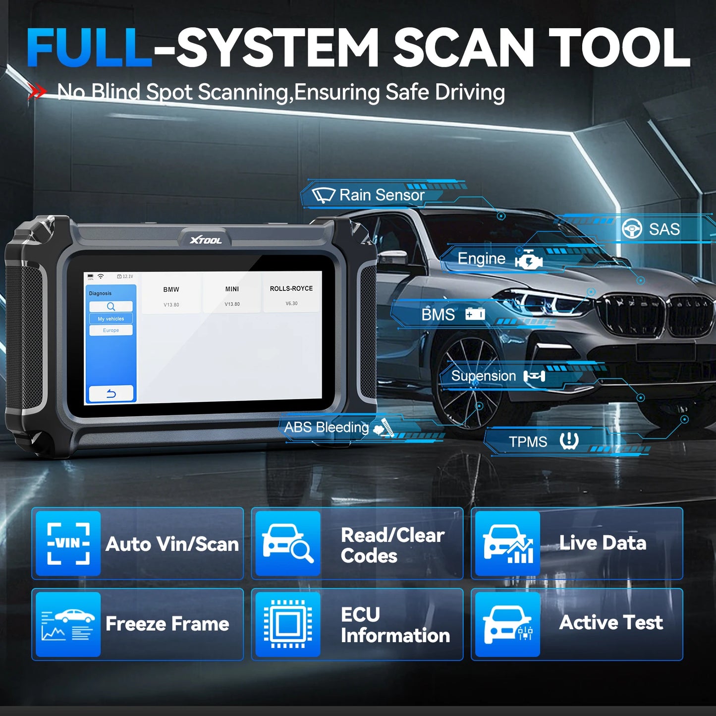 XTOOL IP500 Bidirectional OBD2 Automotive Diagnostic Scanner Tool