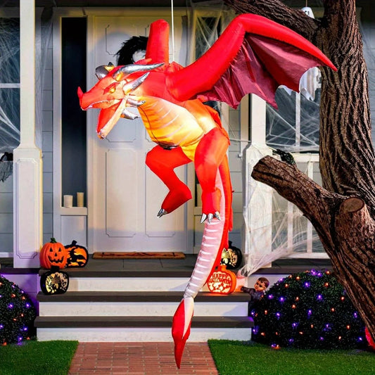 Joyfy Flying Dragon Inflatable Halloween Decor With LED Lights