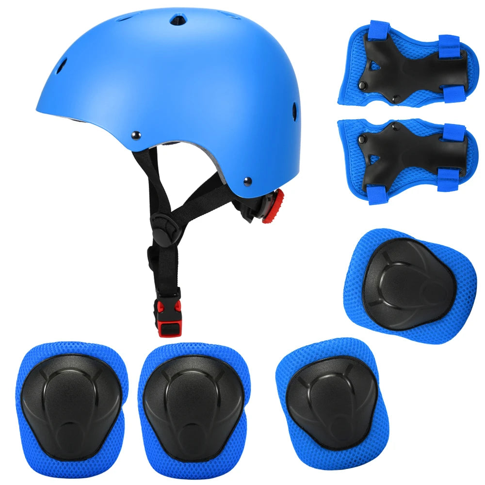 Kids Adjustable Skateboard Protective Gear Set With Helmet