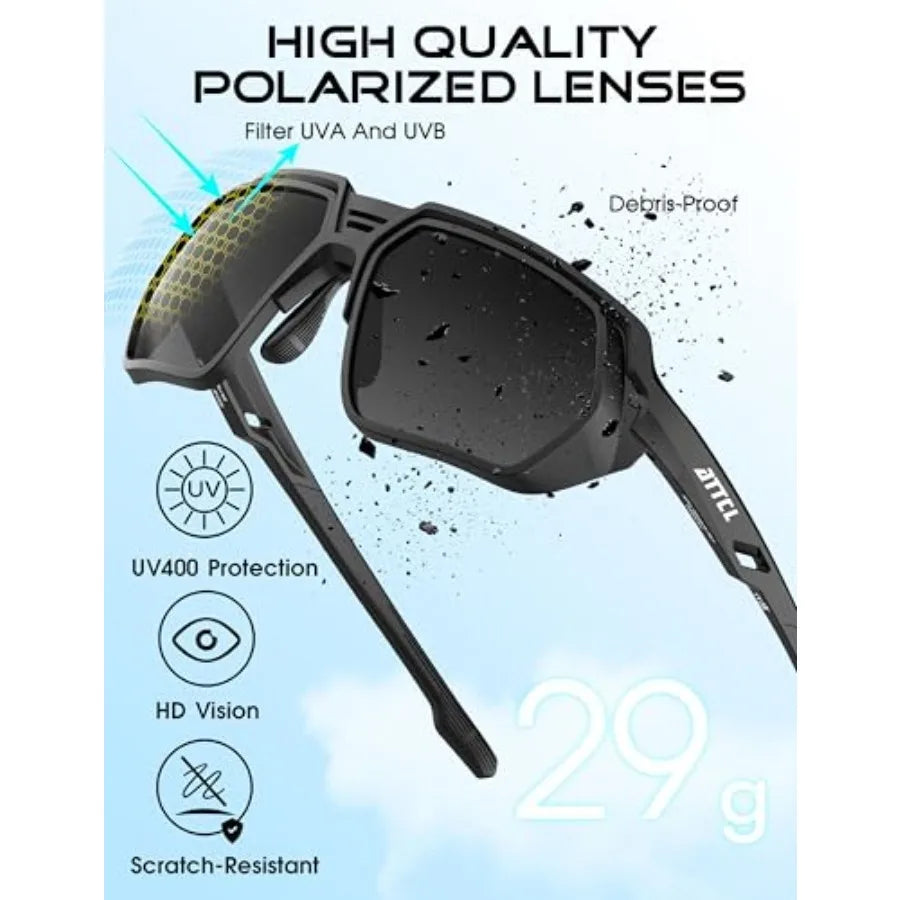 Sports Polarized Sunglasses With UV400 Protection And TR90 Frame