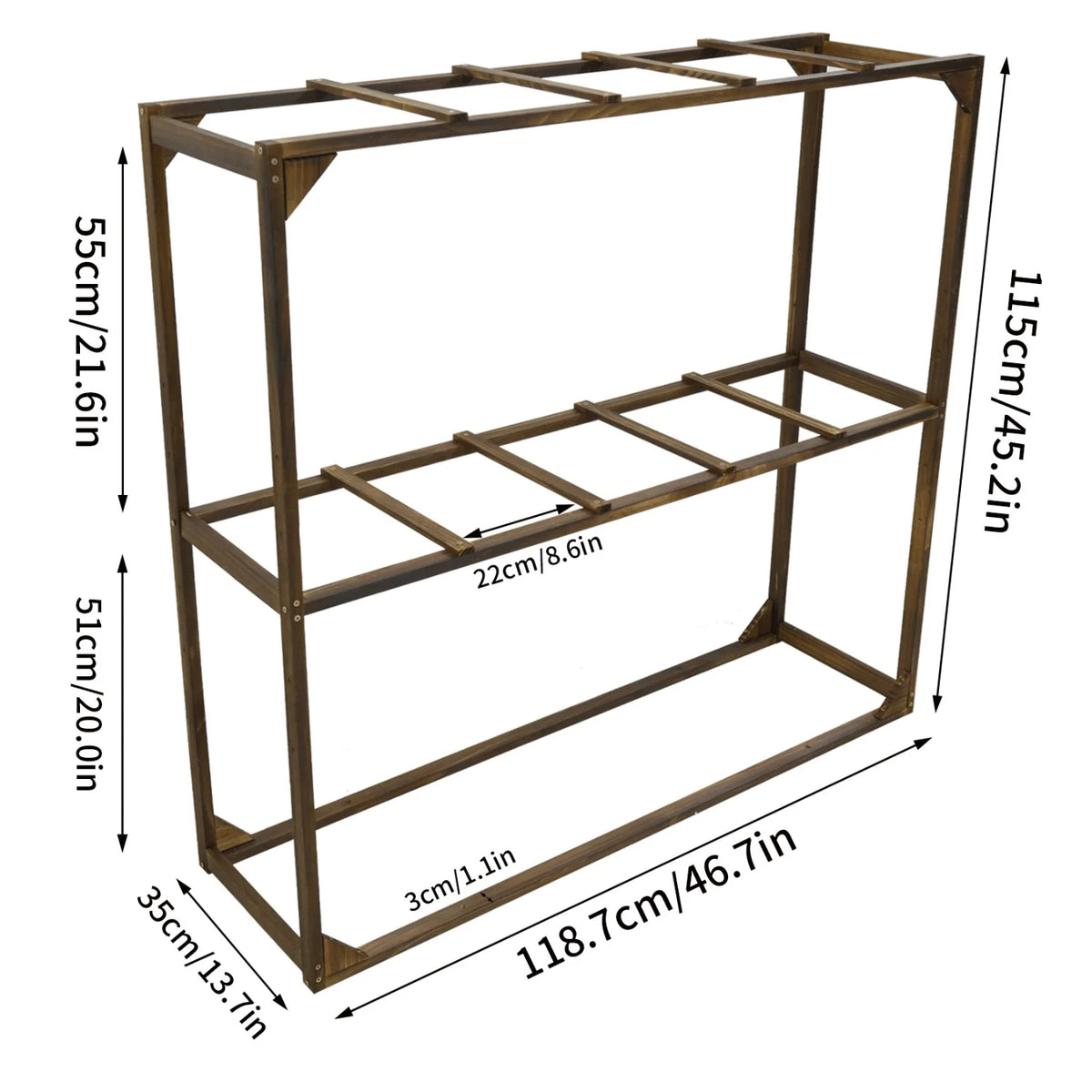 Outdoor Garden Wooden Tomato Cranberry Support Trellis with 5 Slots Support Frame Cranberry Plant Support Cage