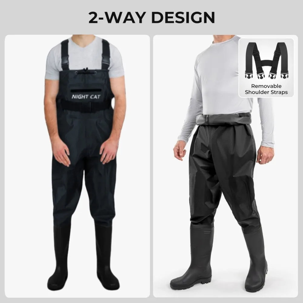 Night Cat Waterproof Fishing Waders With Bootfoot And Belt
