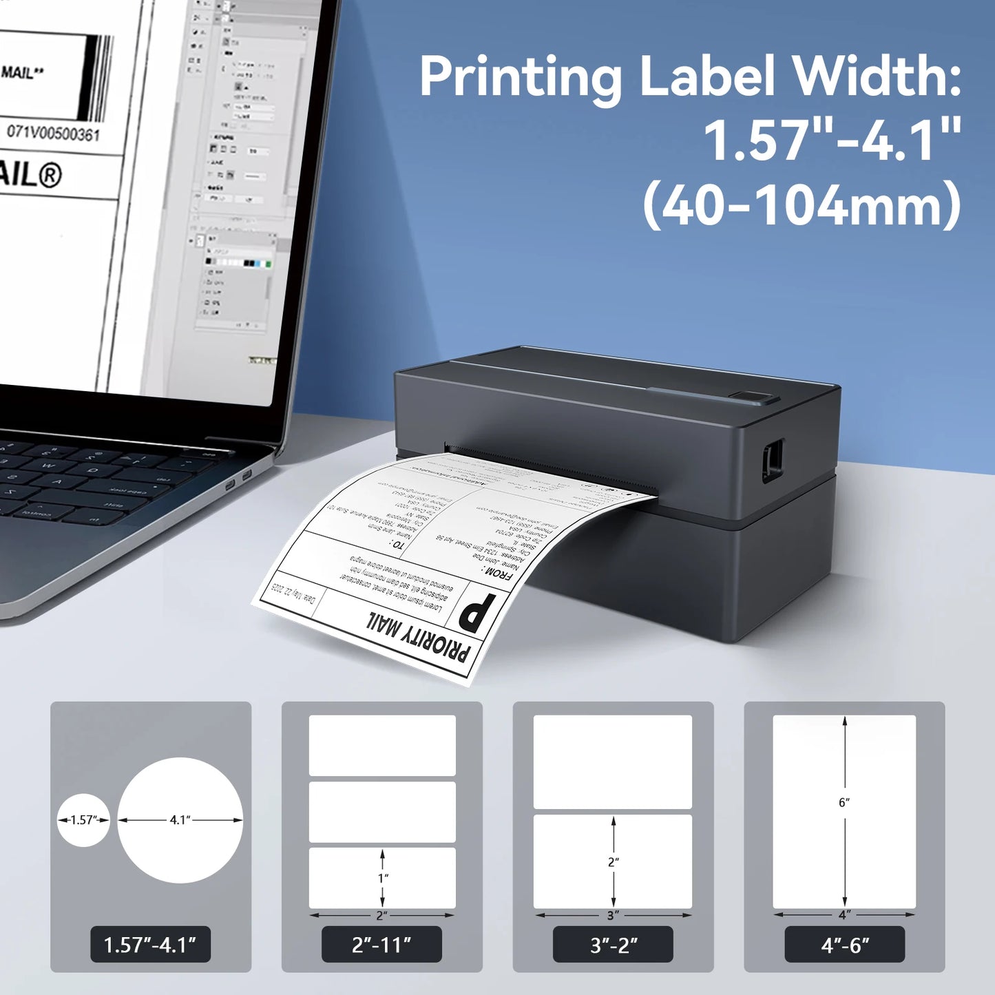 TakeYou Wireless Bluetooth Thermal Label Printer For Shipping