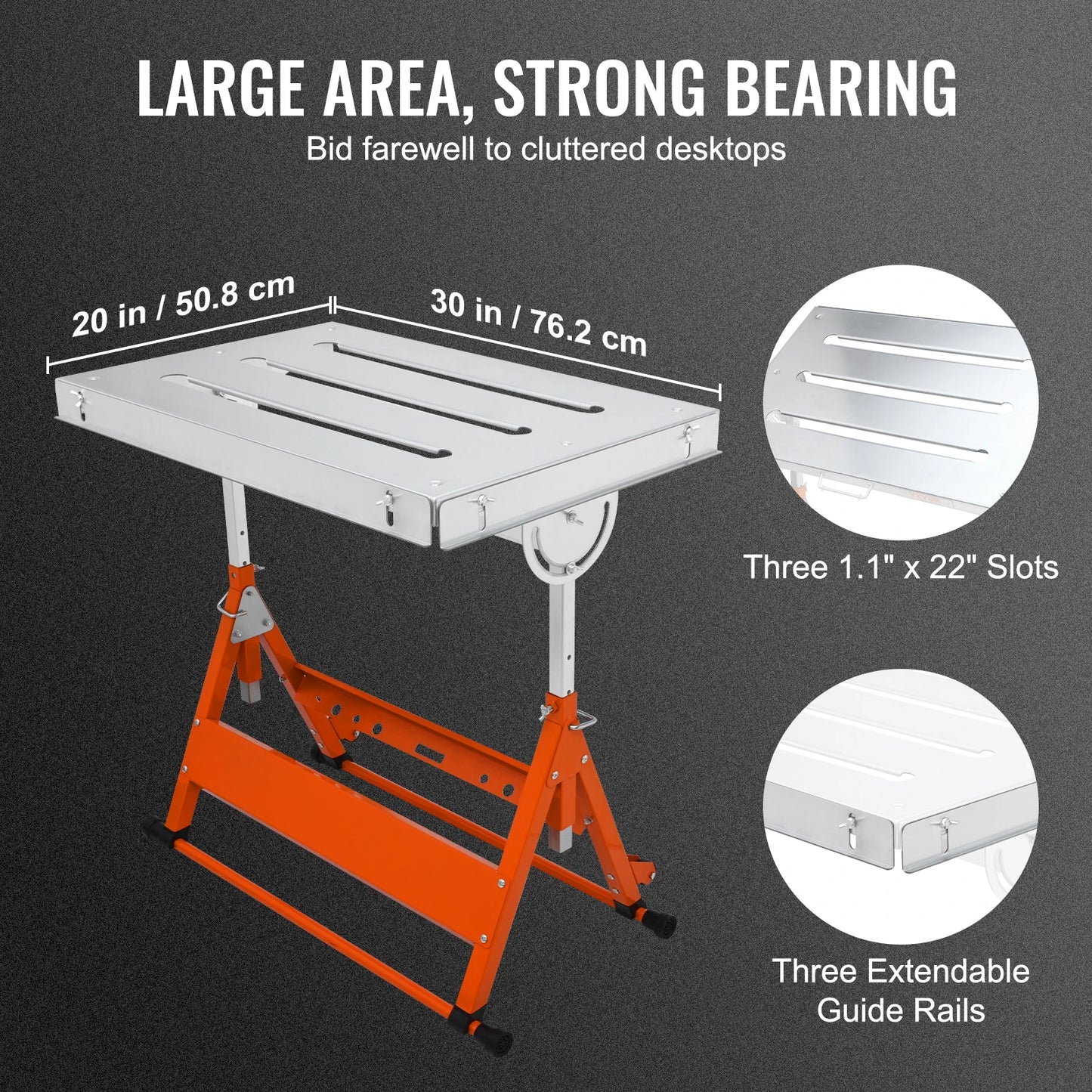 VEVOR Foldable Steel Welding Table With Adjustable Height