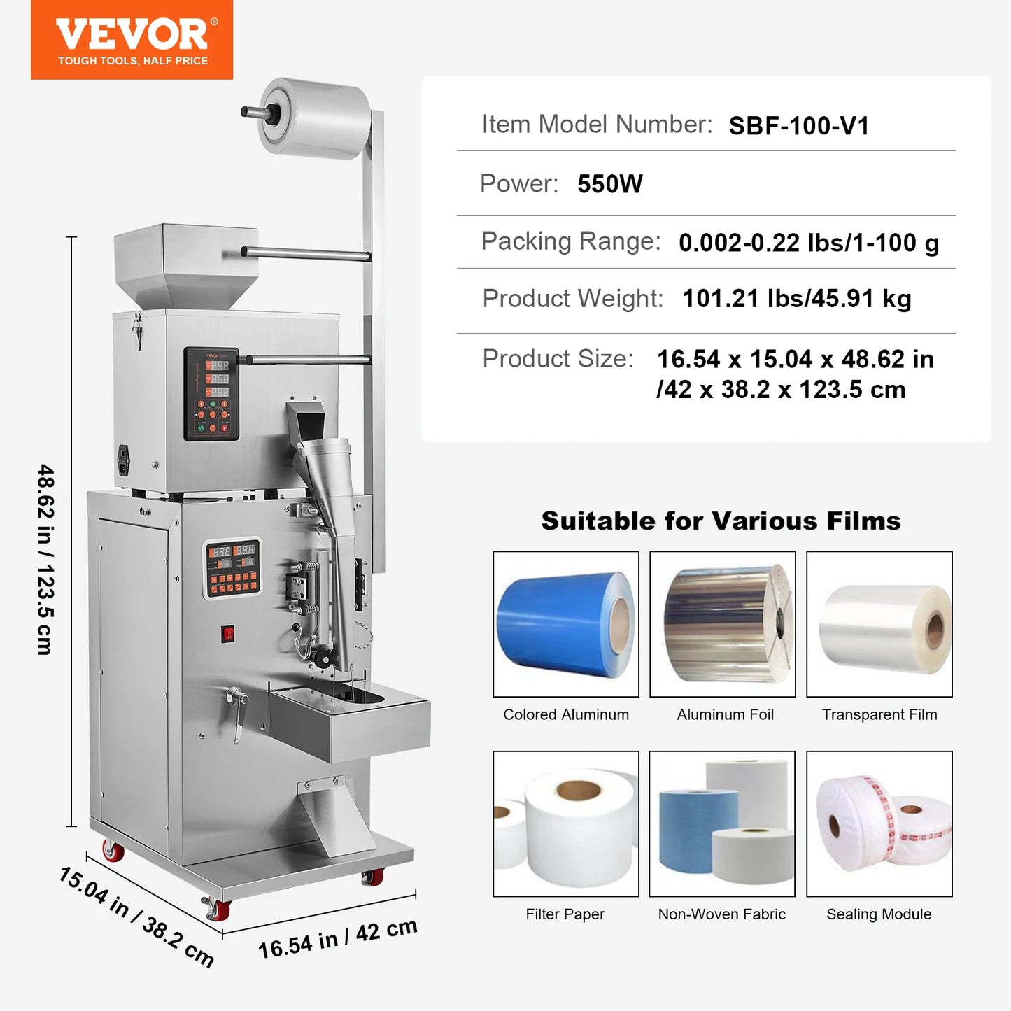 Automatic Weighing Filling Packing Machine For Powder And Seeds