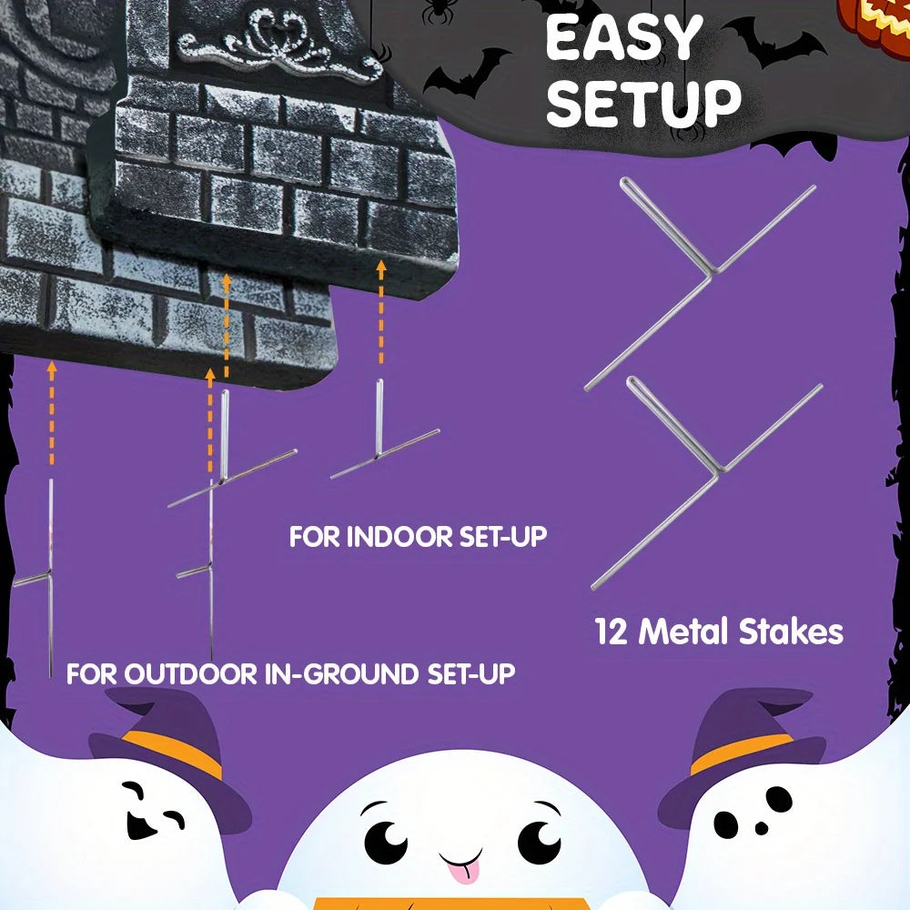 Joyfy Halloween Graveyard Tombstones Outdoor Decorations With Metal Stakes