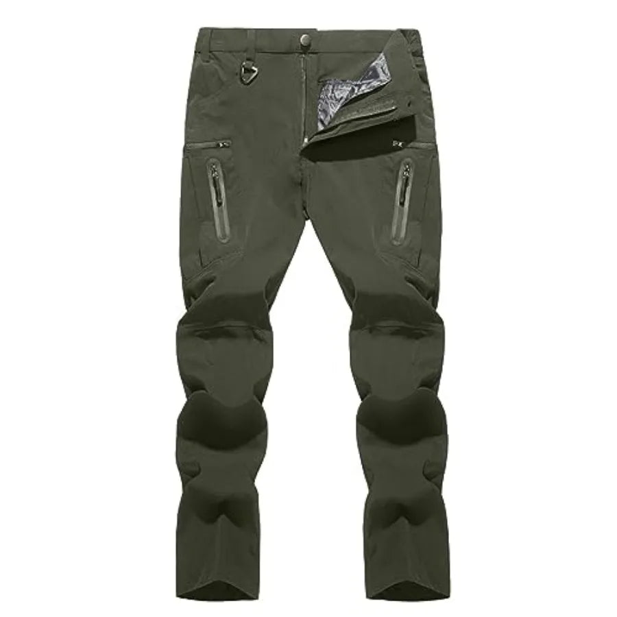 Men's Lightweight Hiking Tactical Pants Waterproof Quick Dry Cargo Work Rain Outdoor Pants 8 Pockets