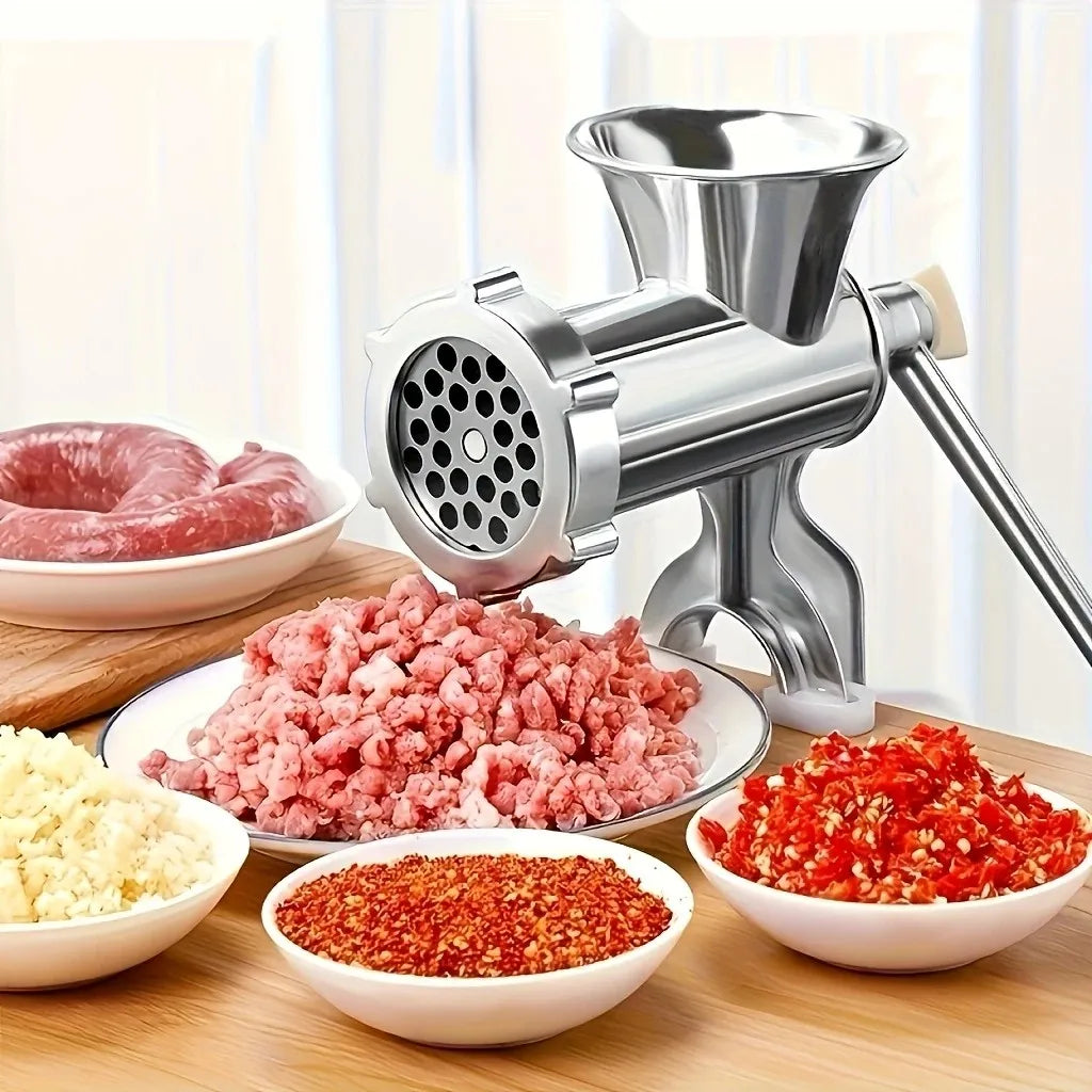 Stainless Steel Manual Meat Grinder And Hand Crank Sausage Stuffer
