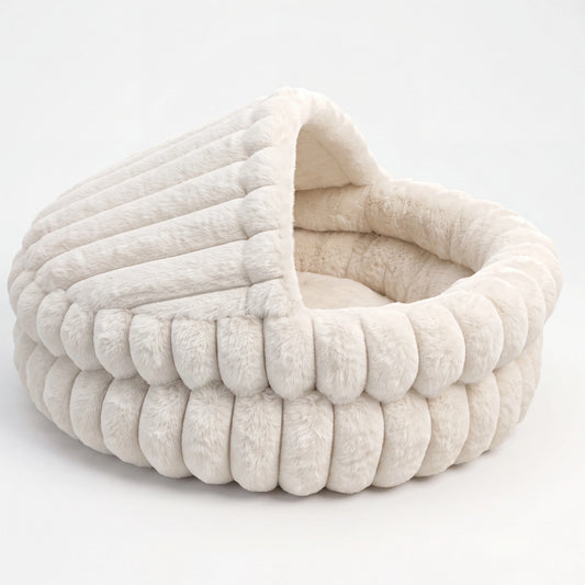 EliteZ Hooded Cat Cave Bed, Self Warming Enclosed Hideaway