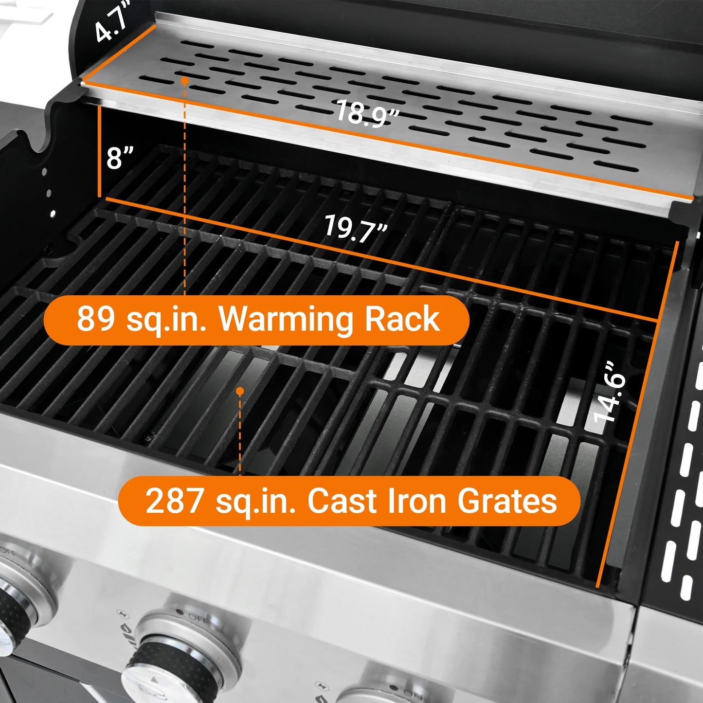 Stainless Steel Propane Grill 3 Burner Gas Grill with Side Burner for Outdoor BBQ Camping