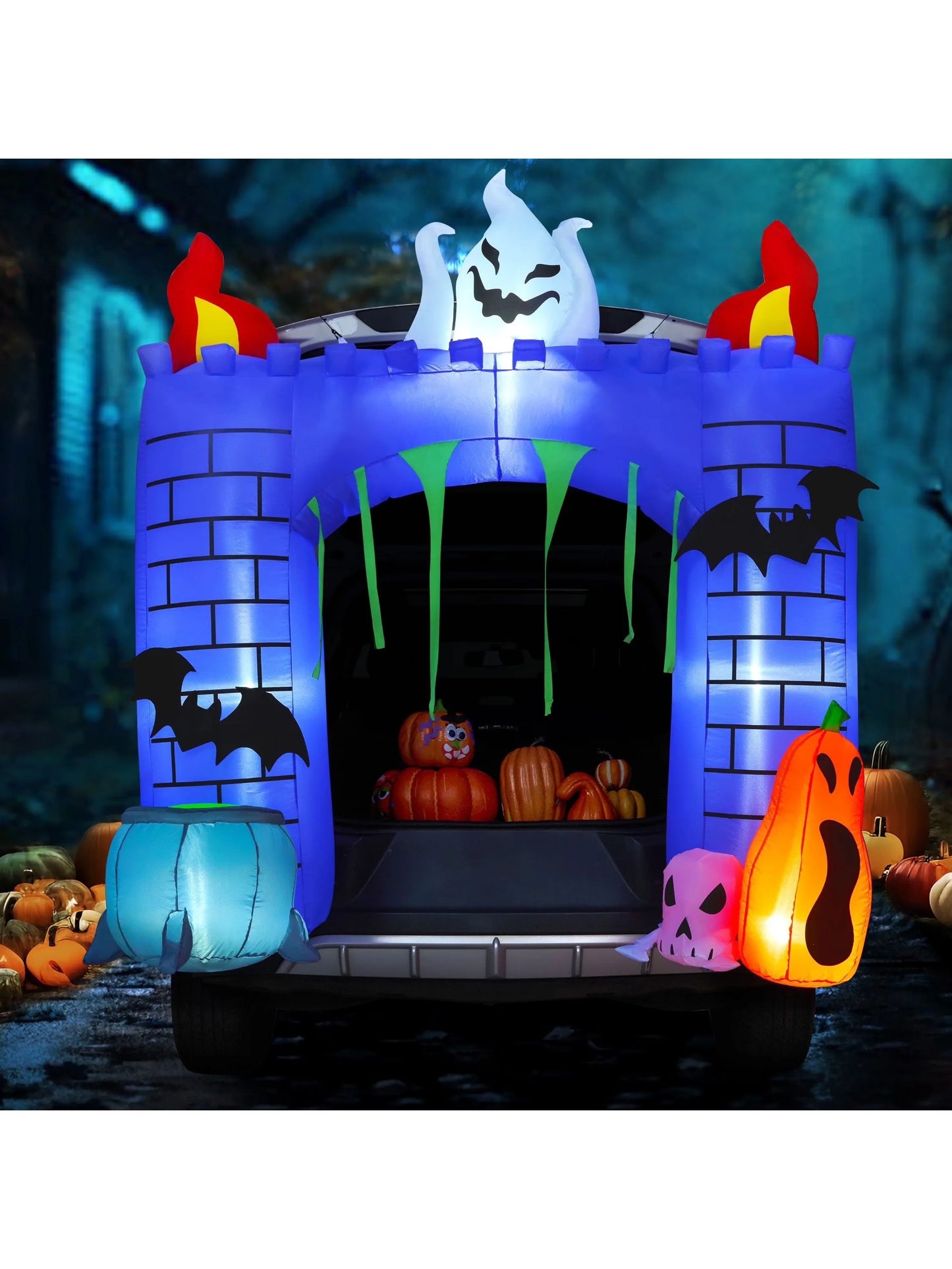Joyfy Inflatable Haunted Castle Halloween LED Trunk Or Treat Decoration