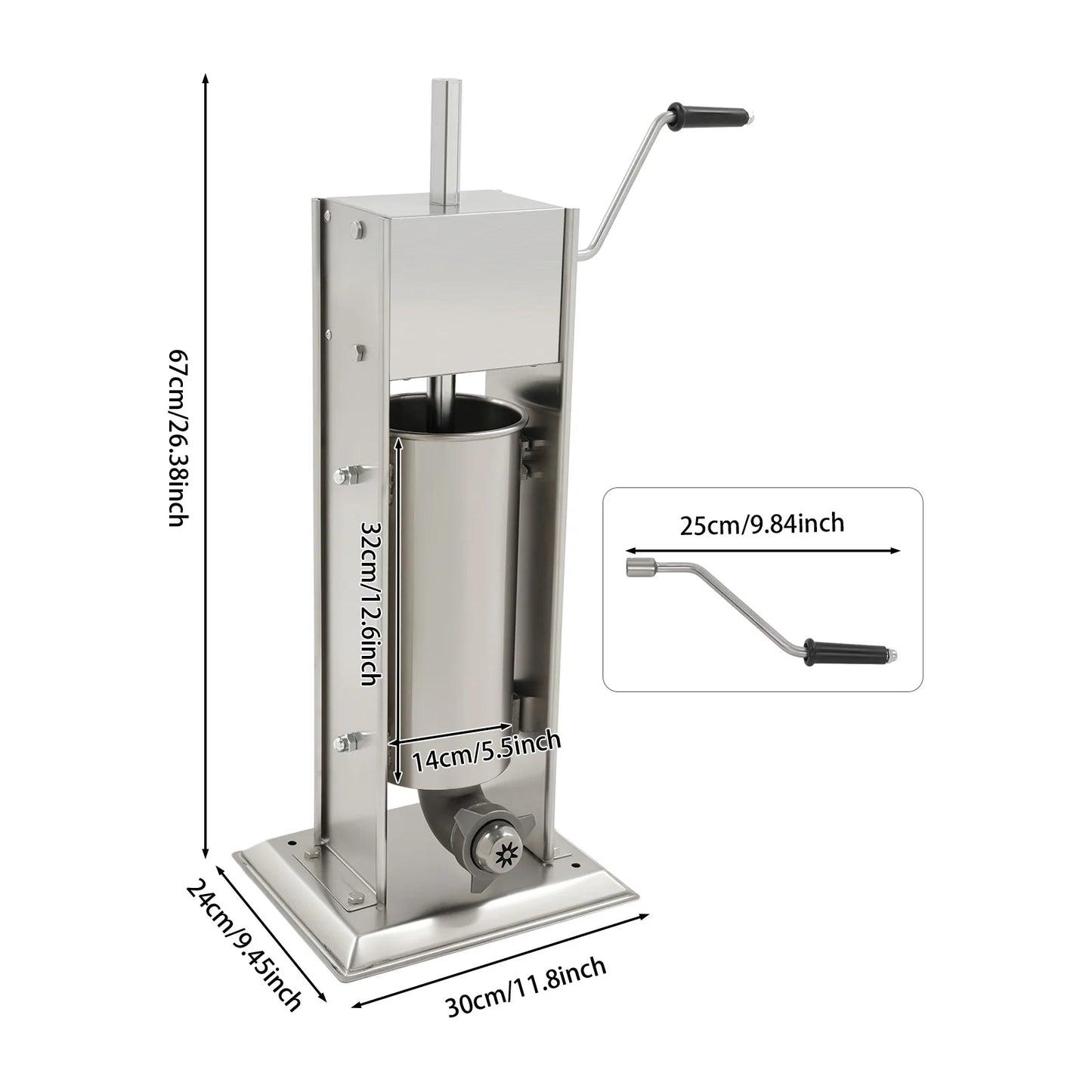 Bymaocar Manual Churros Machine Vertical Stainless Steel Churro Maker
