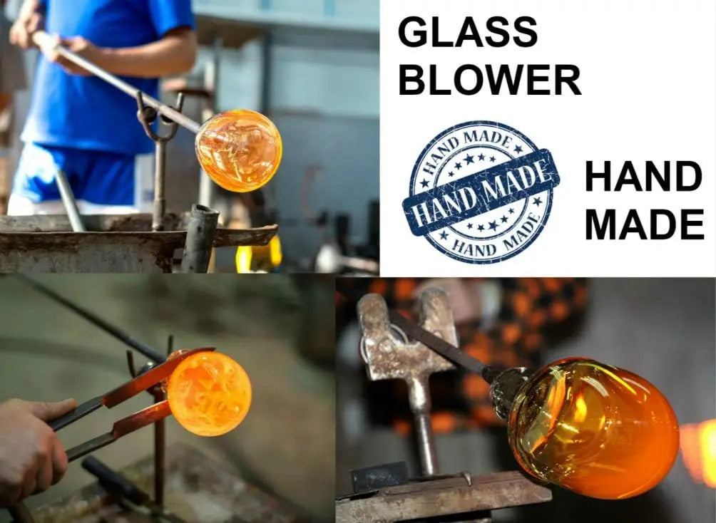 Hand Blown Glass Hummingbird Feeder With Ant Proof Tray