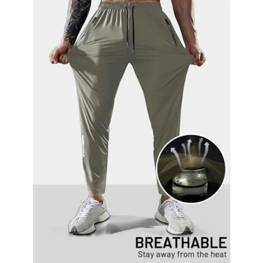 Hidkat Men's Hiking Pants Quick-Dry Lightweight Sweatpants Outdoor Fishing Pants Water Resistant with Zipper Pockets