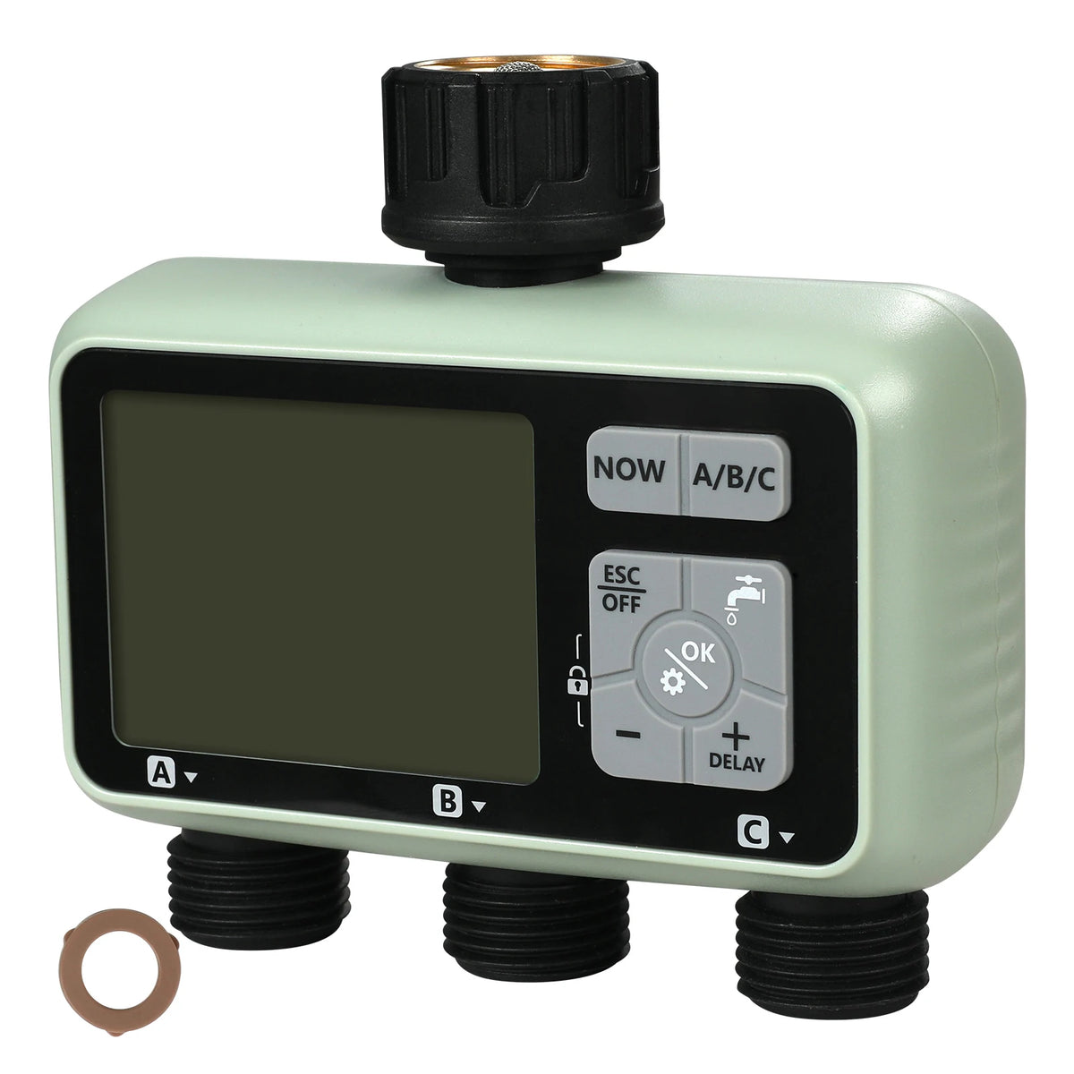 SucceBuy 3 Outlet Water Timer LCD Display Rain Delay Mode