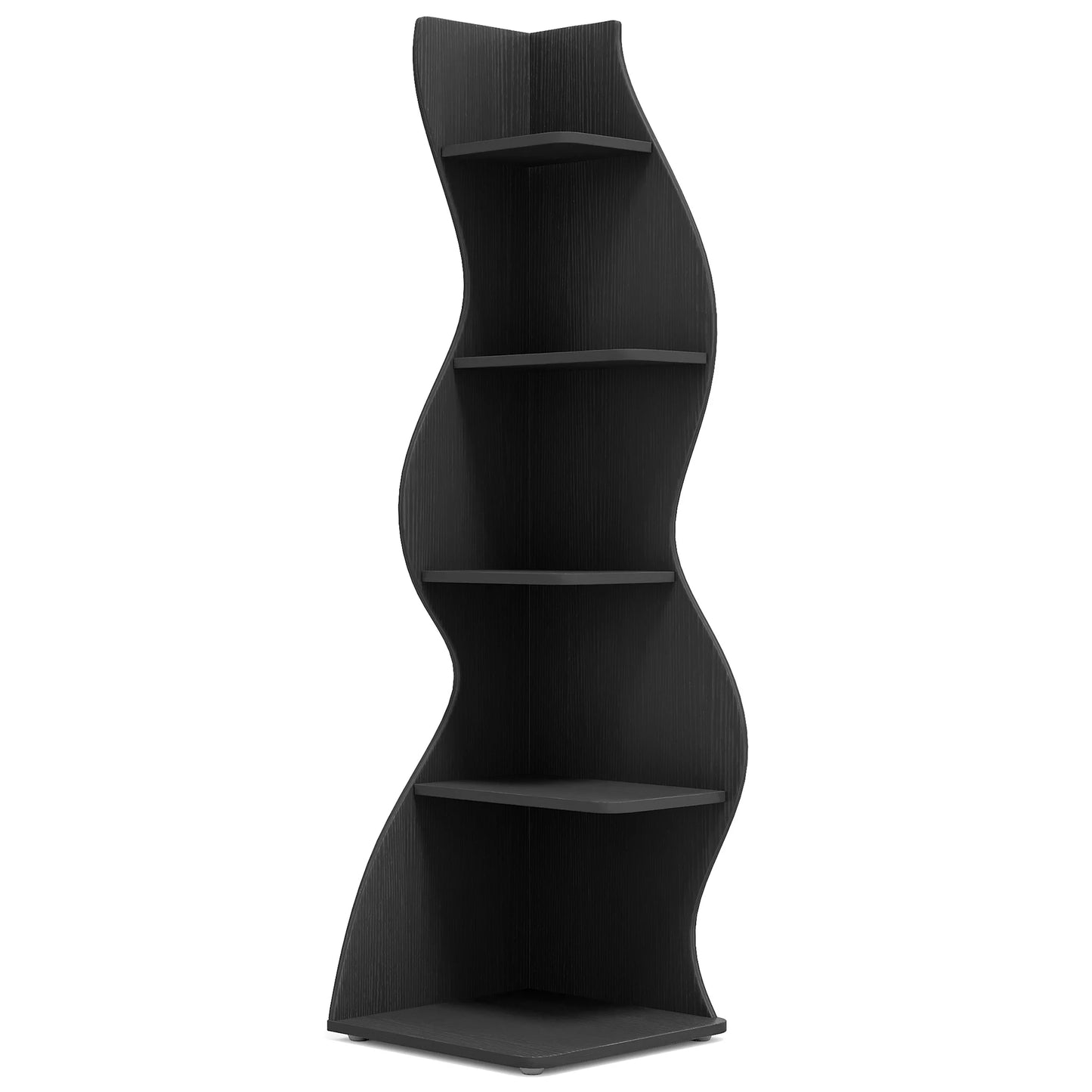 Tribesigns Modern Wooden Corner Bookshelf Wall Mounted Storage Rack
