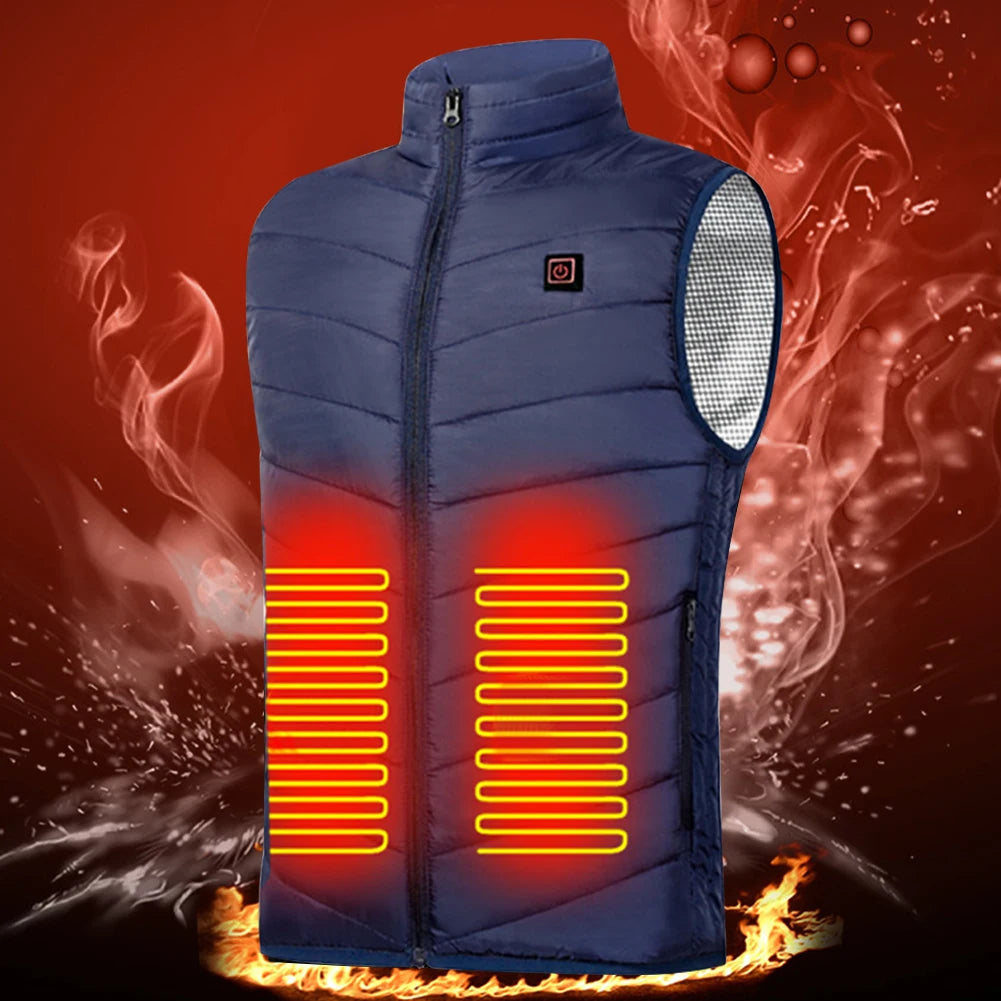 Nine Zone Electric Heated Vest With Windproof USB Design