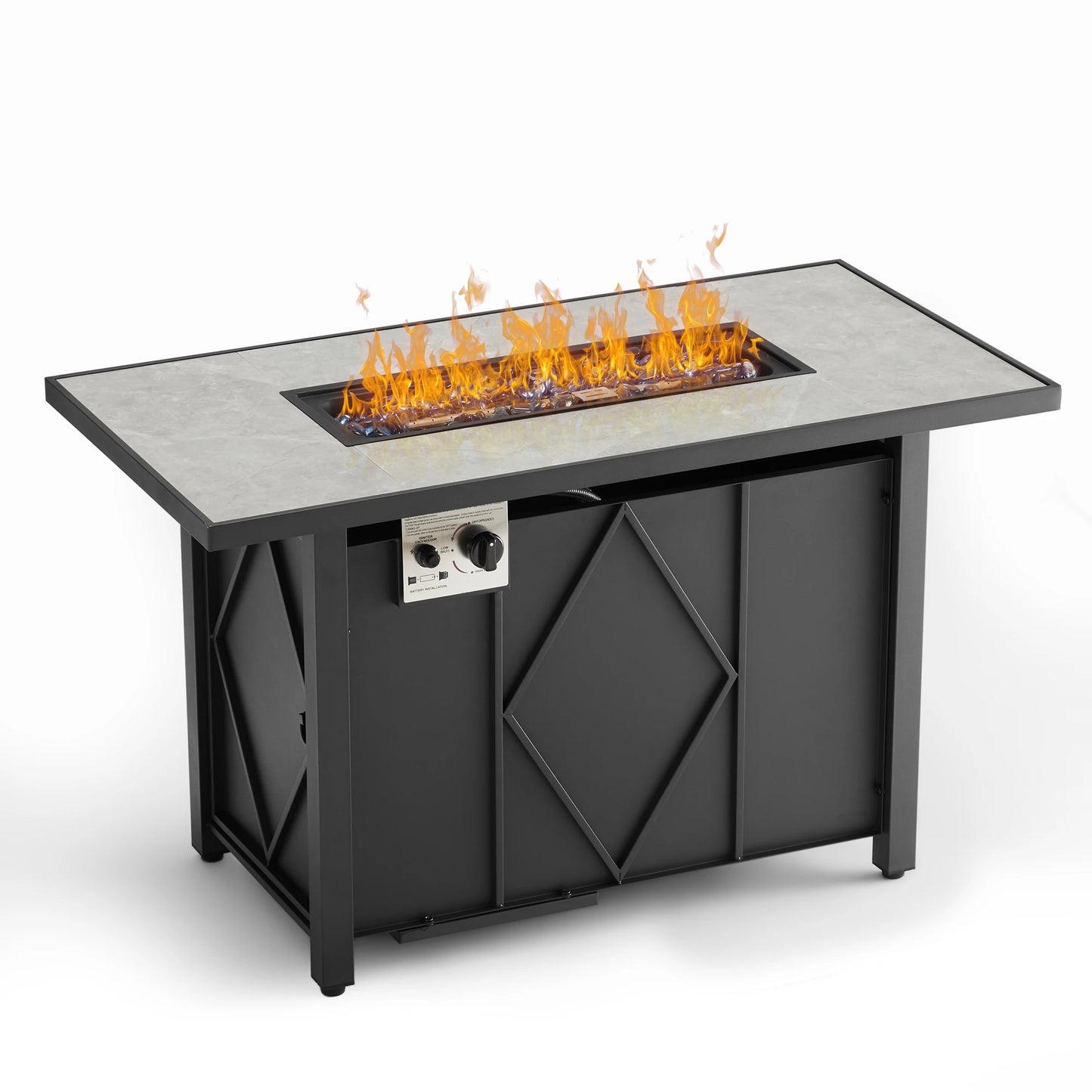 JHK Outdoor Propane Fire Pit Table For Patio Gardens
