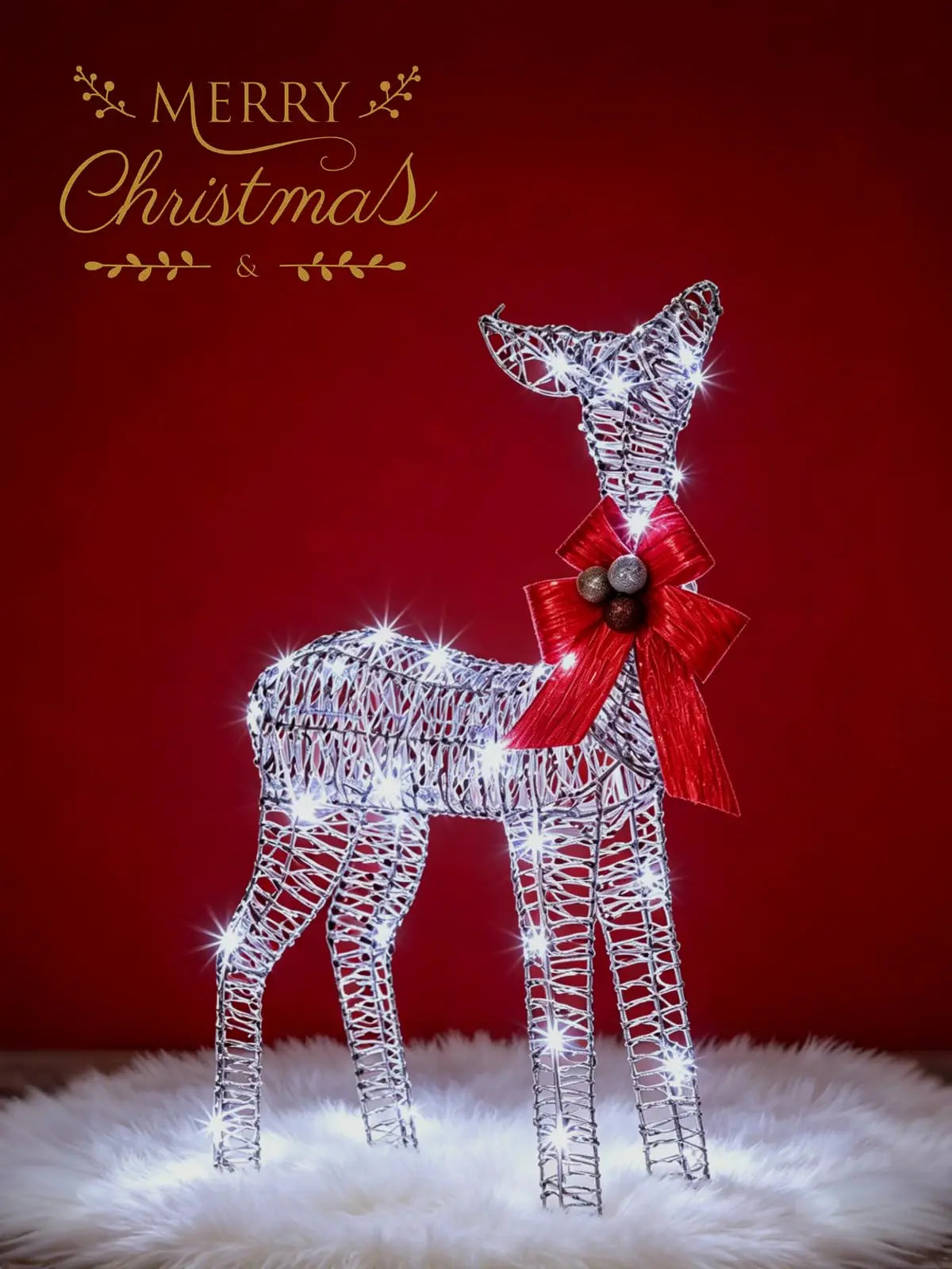 Lighted Christmas Deer Family Set Outdoor Decoration With LED Lights