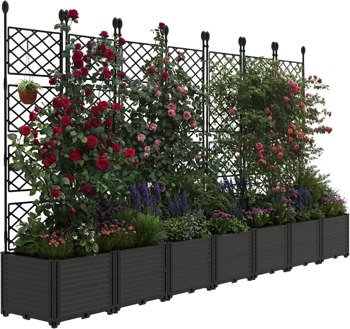 Twister Ck Plastic Planter Box With Trellis For Garden Planting