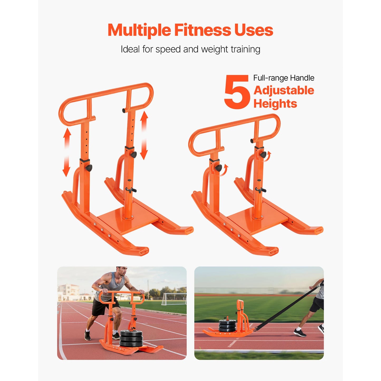 Steel Weight Sled With Handle For Fitness Training And Conditioning