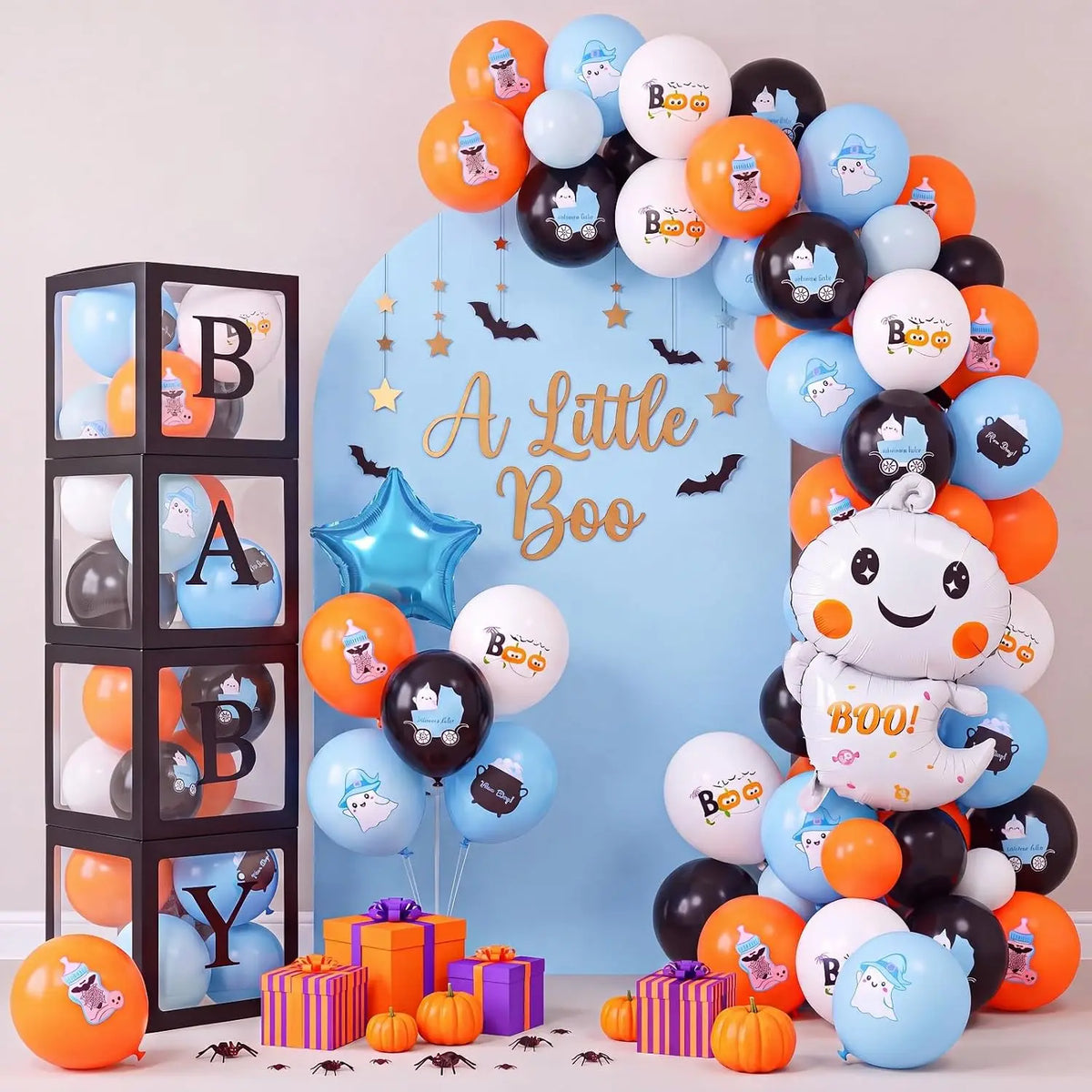 Jenaai Halloween Baby Shower Balloon Boxes With BABY Letter Decorations