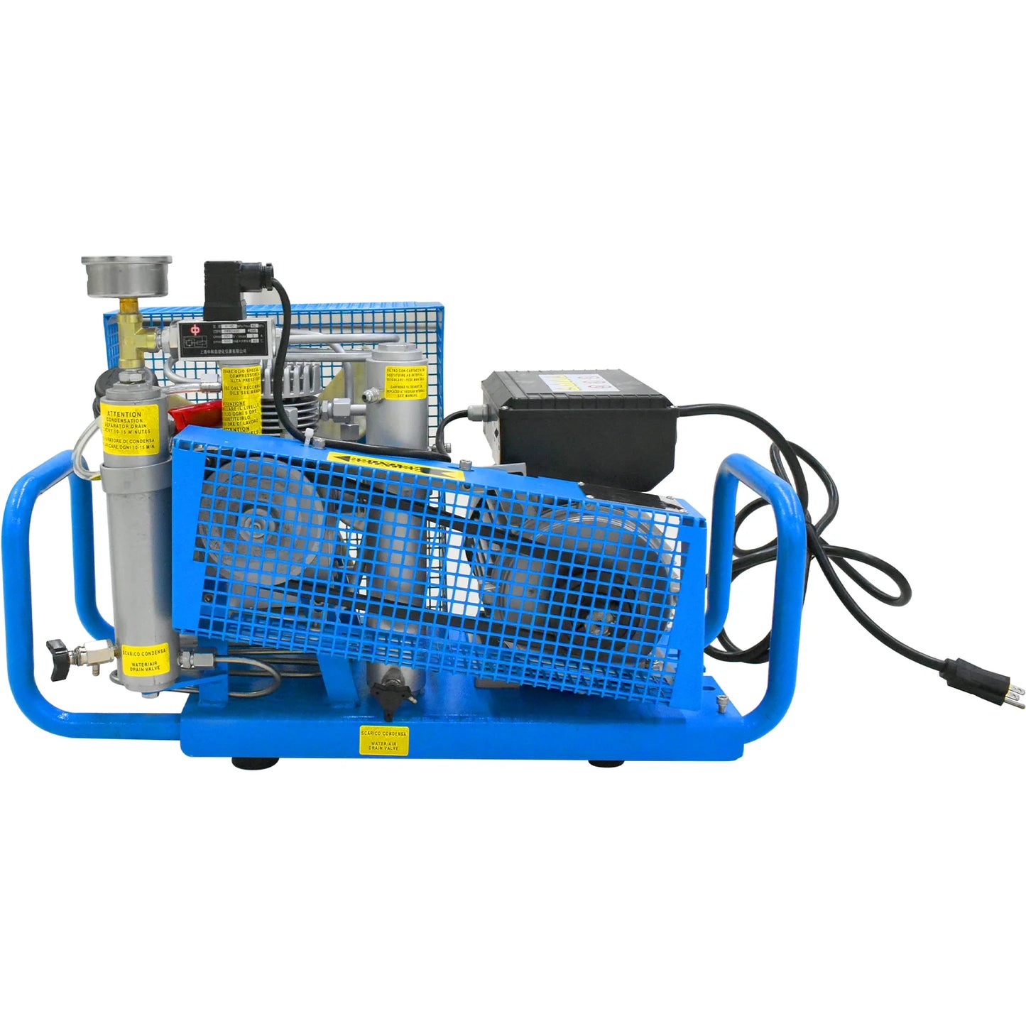 TUDIVING 4500Psi 300Bar High Pressure Diving Compressor,Four-cylinder Drive Compressor for Water Sport Paintball 110V