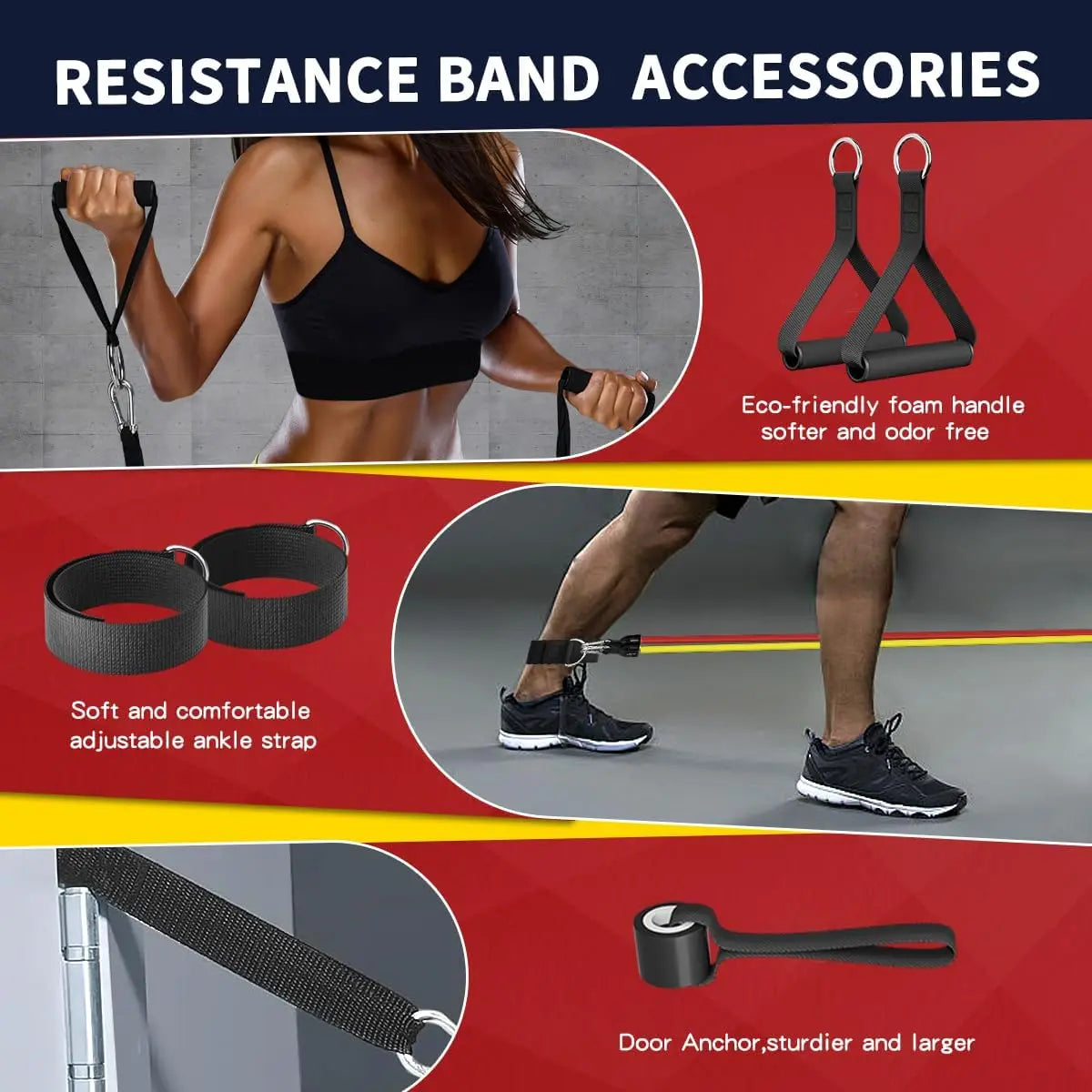 WHATAFIT Resistance Bands With Handles for Strength Training and Fitness