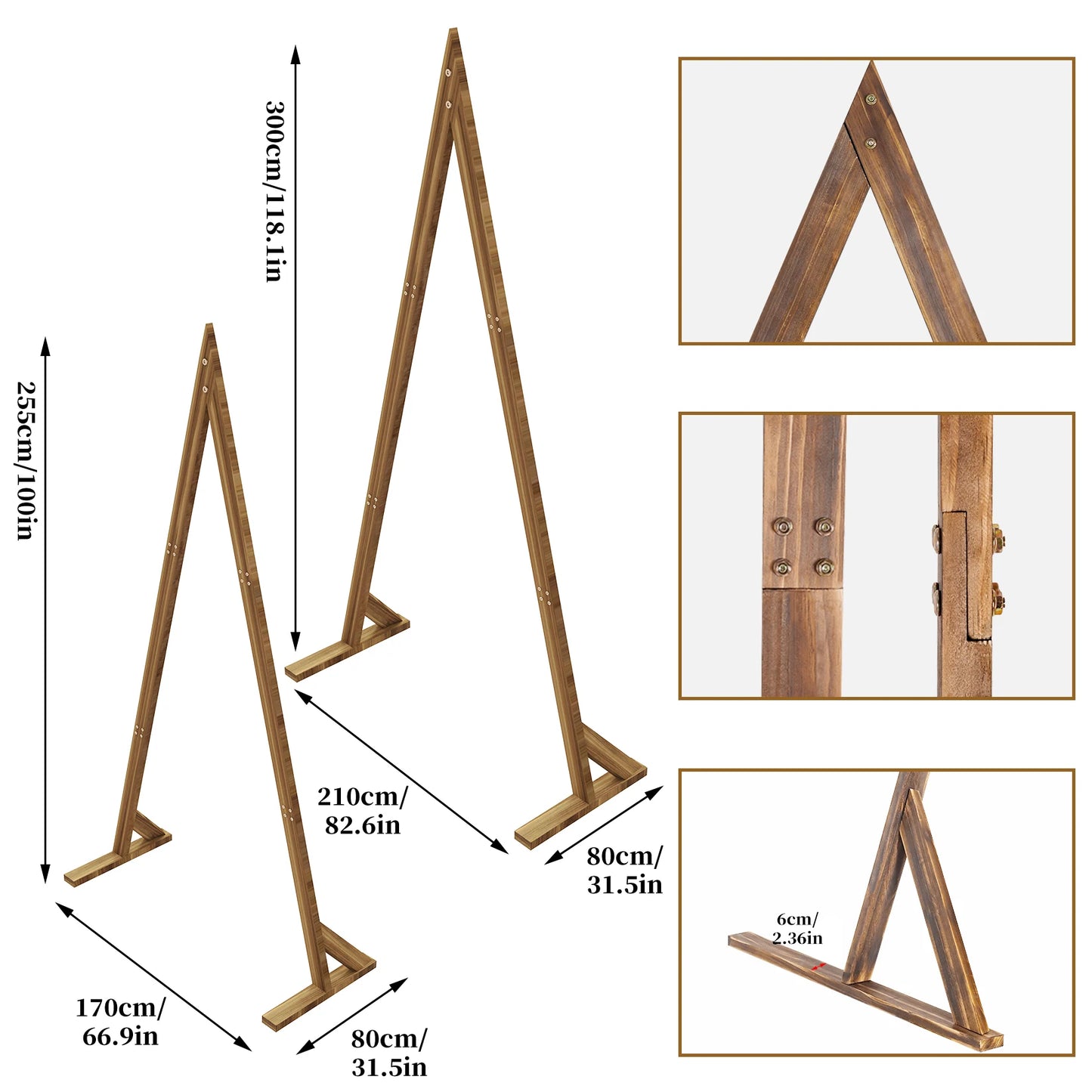Wooden Wedding Arch Backdrop Frame For Outdoor Garden Ceremonies