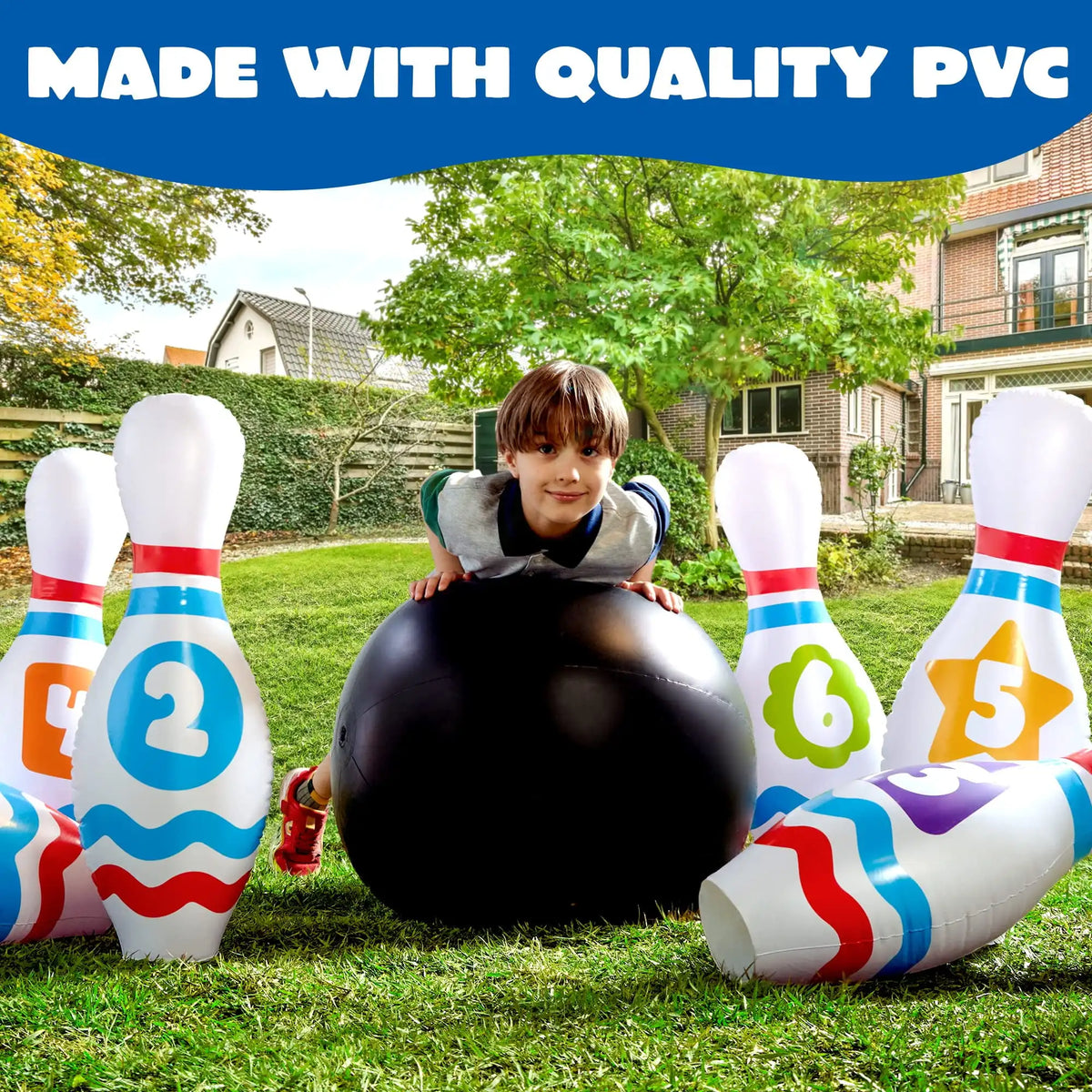 Joyfy Inflatable Bowling Set for Kids and Adults Party Toy