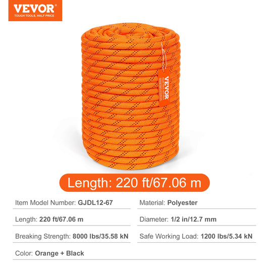 SucceBuy Dual Weave Polyester 48 Strand Heavy Duty Utility Rope