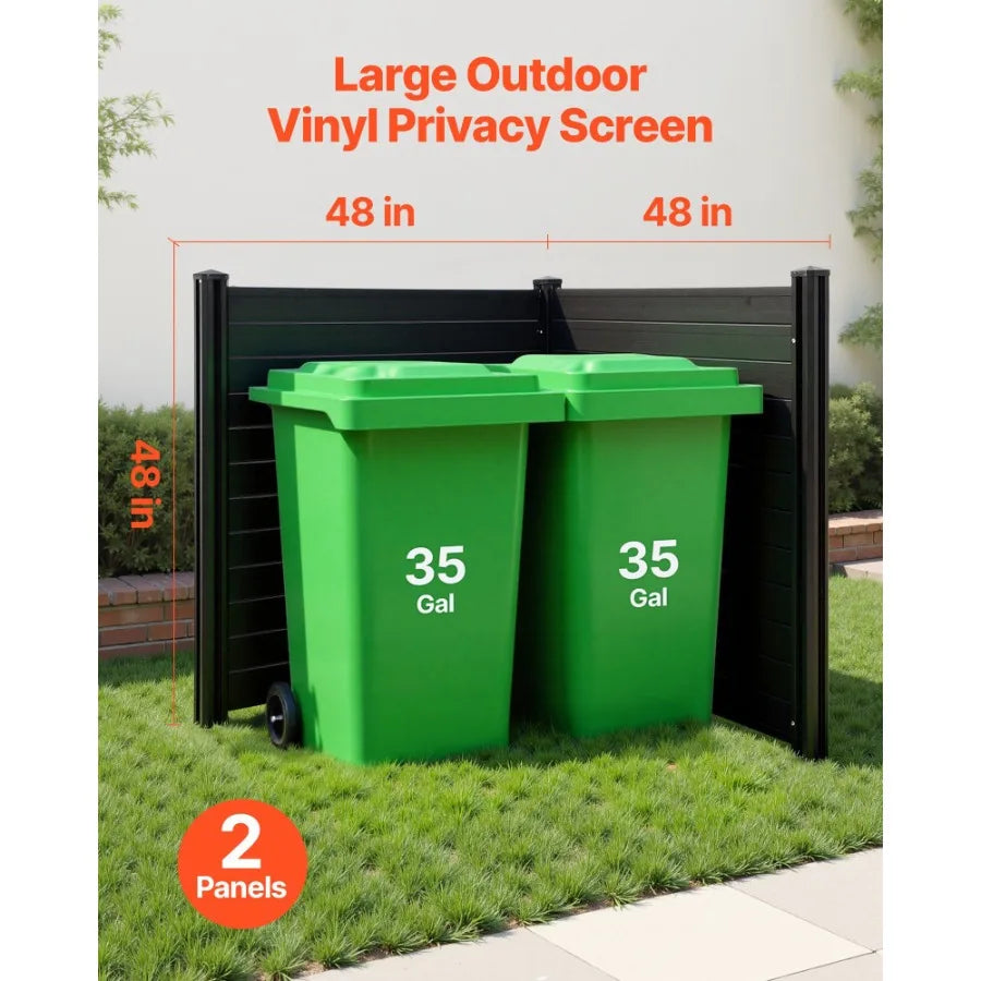 2 Panels Outdoor Privacy Screen 48 x 48 in Air Conditioner Fence with 27.6 in Ground Stakes Pool Equipment Enclosure Horizontal