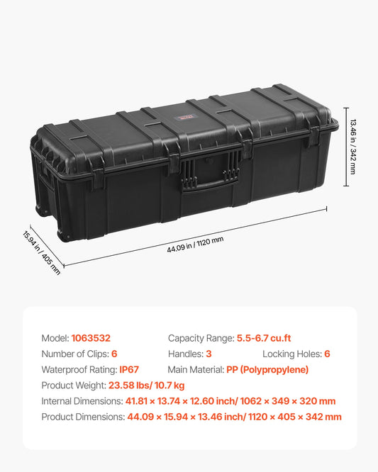 SucceBuy IP67 Waterproof Hard Case With Protective Foam Inserts