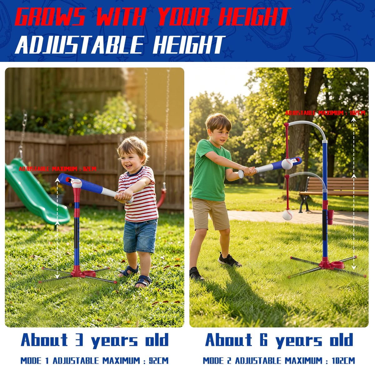 Hyes 3in1 Baseball Pitching Machine And Tee Stand For Kids