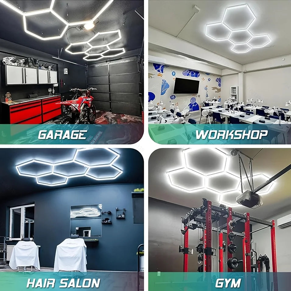 Pibaogu Hexagon Honeycomb LED Ceiling Light For Garage Use