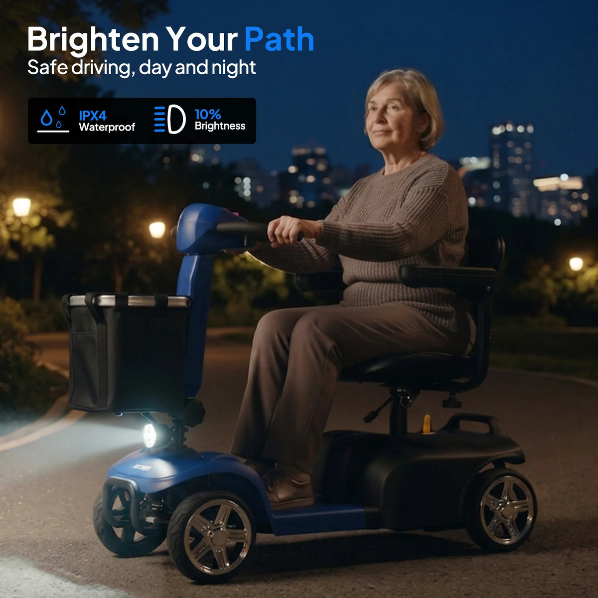 Folding Electric Mobility Scooter for Seniors and Adults All Terrain