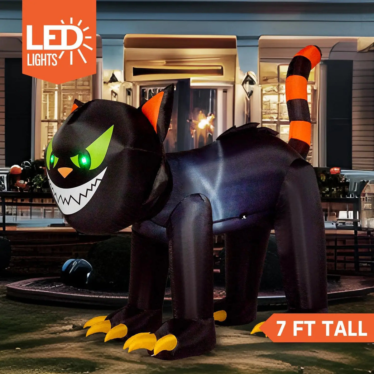 Joyfy Halloween Inflatable Cat Outdoor Yard Decor With Led Lights